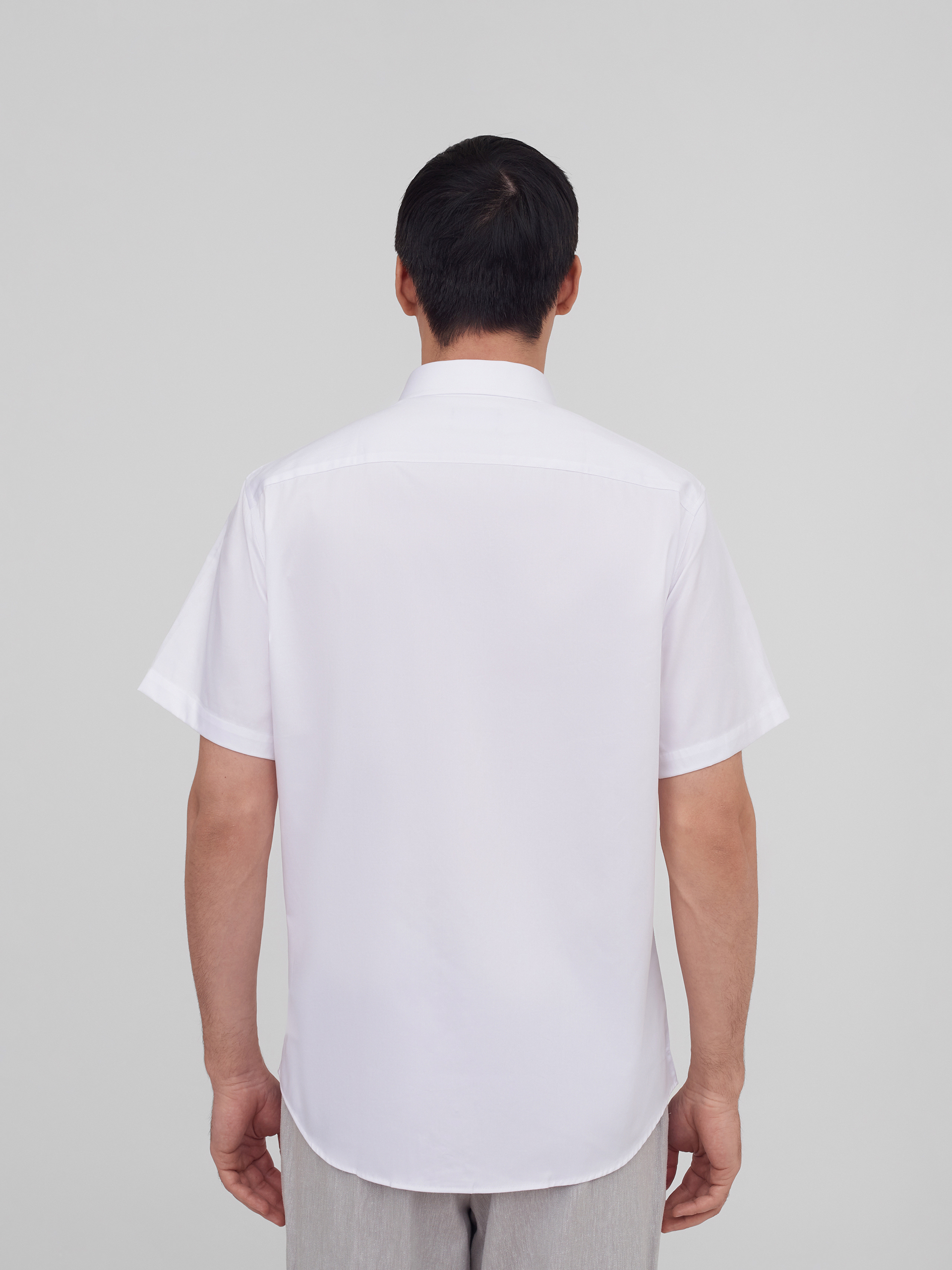 Однотонная хлопковая рубашка c коротким рукавом Regular Fit
