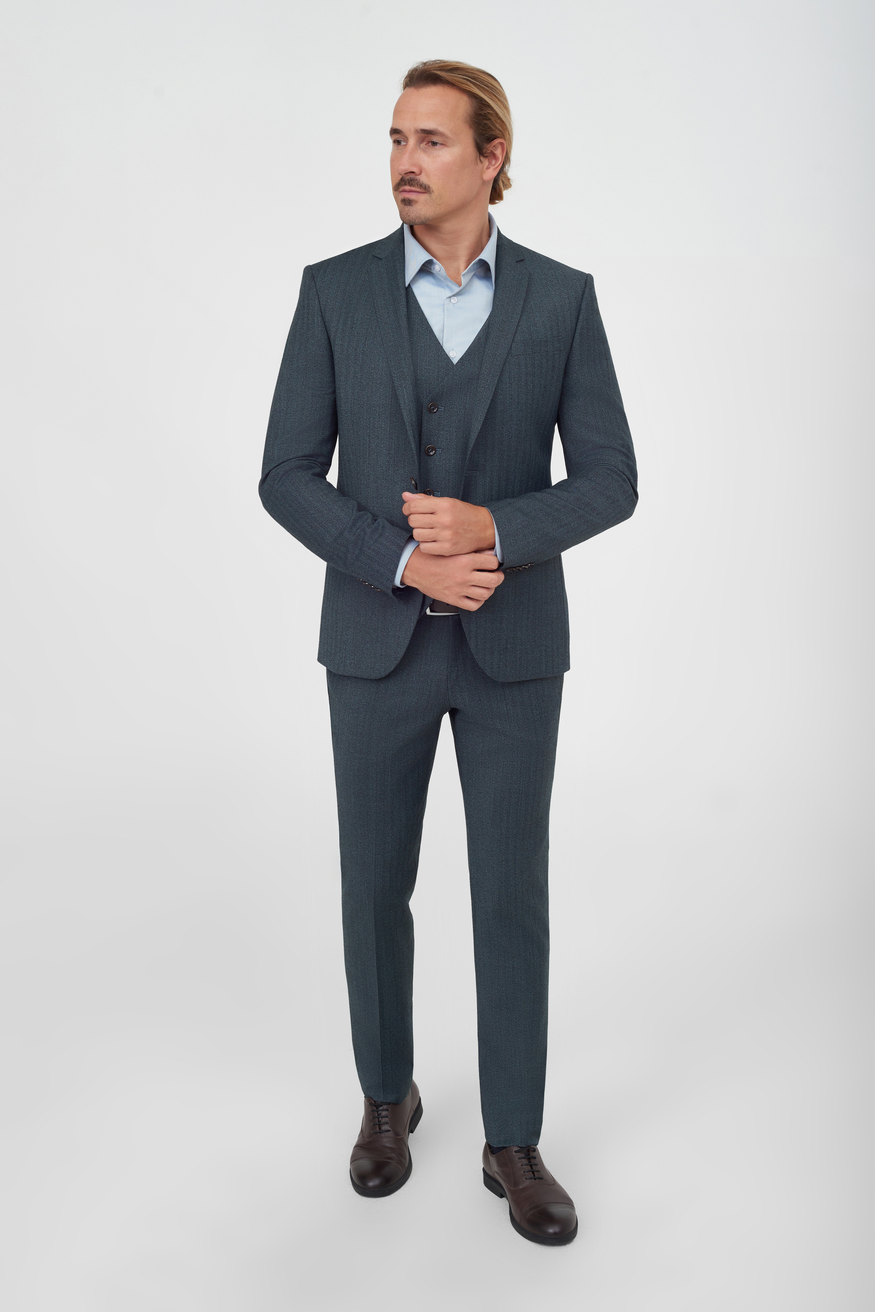 Костюмный жилет из шерстяной ткани Super Slim Fit