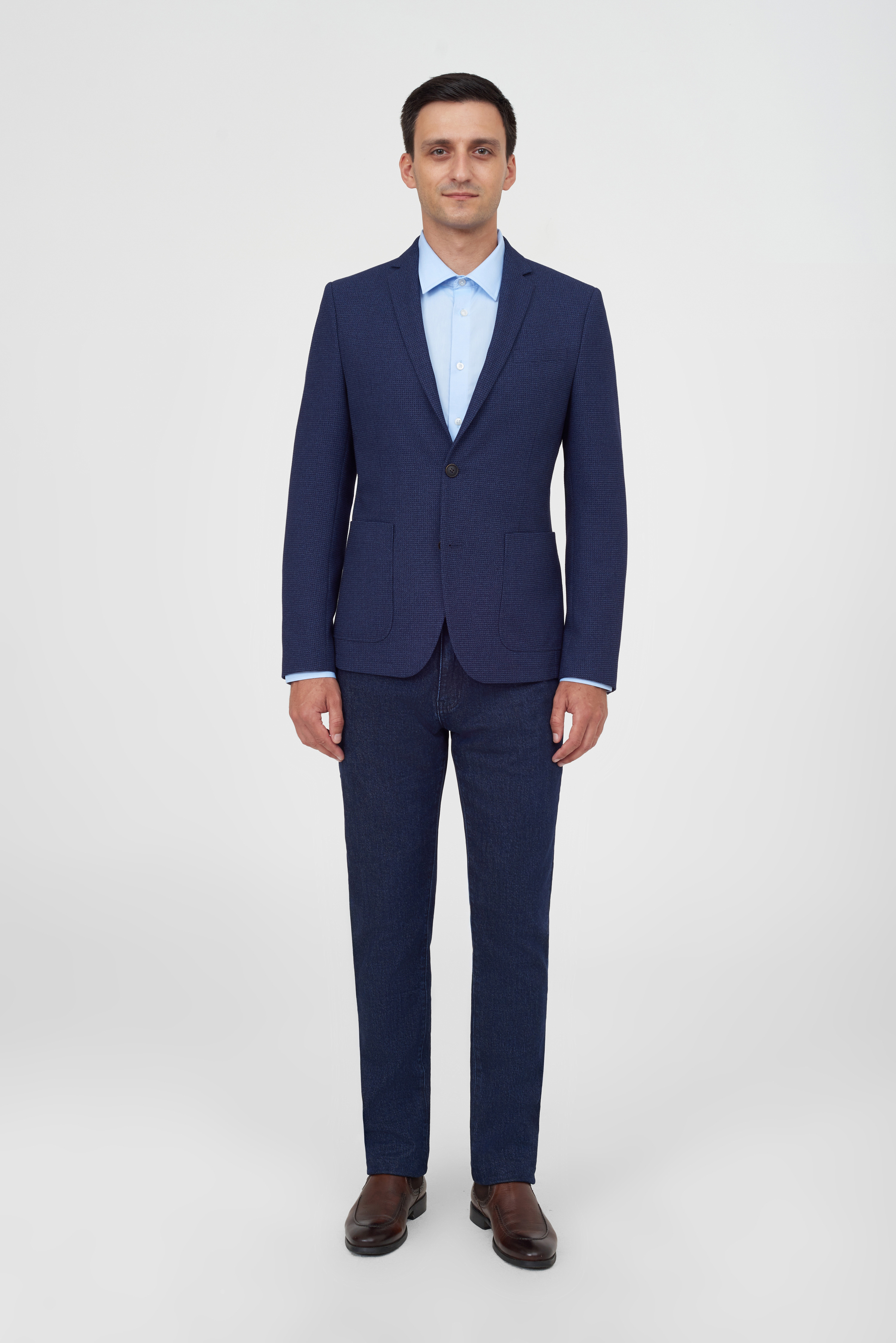 Однотонная хлопковая рубашка Slim Fit