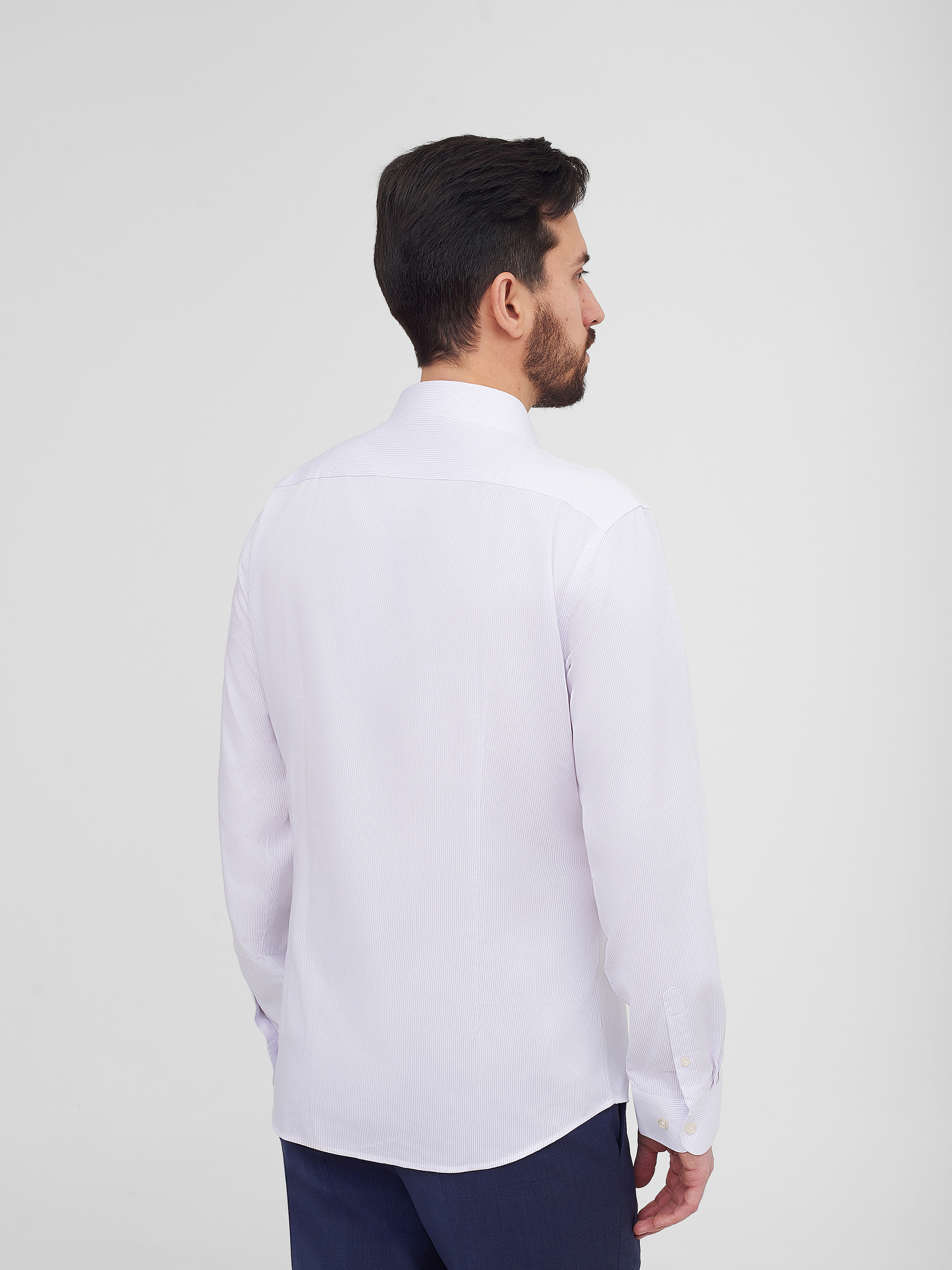 Рубашка в полоску с добавлением бамбука Slim Fit