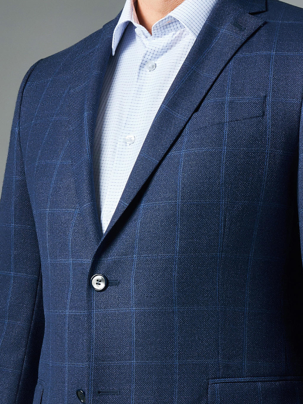 Пиджак из итальянской шерстяной ткани Reda в тонкую клетку Regular Fit