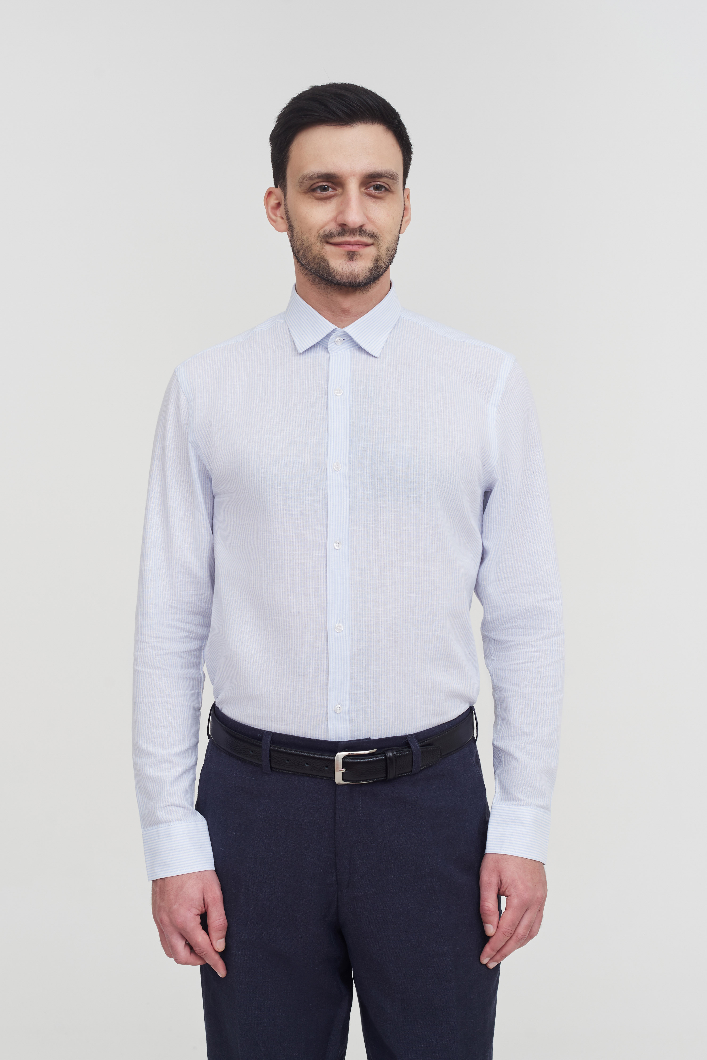 Хлопковая рубашка в полоску Regular Fit