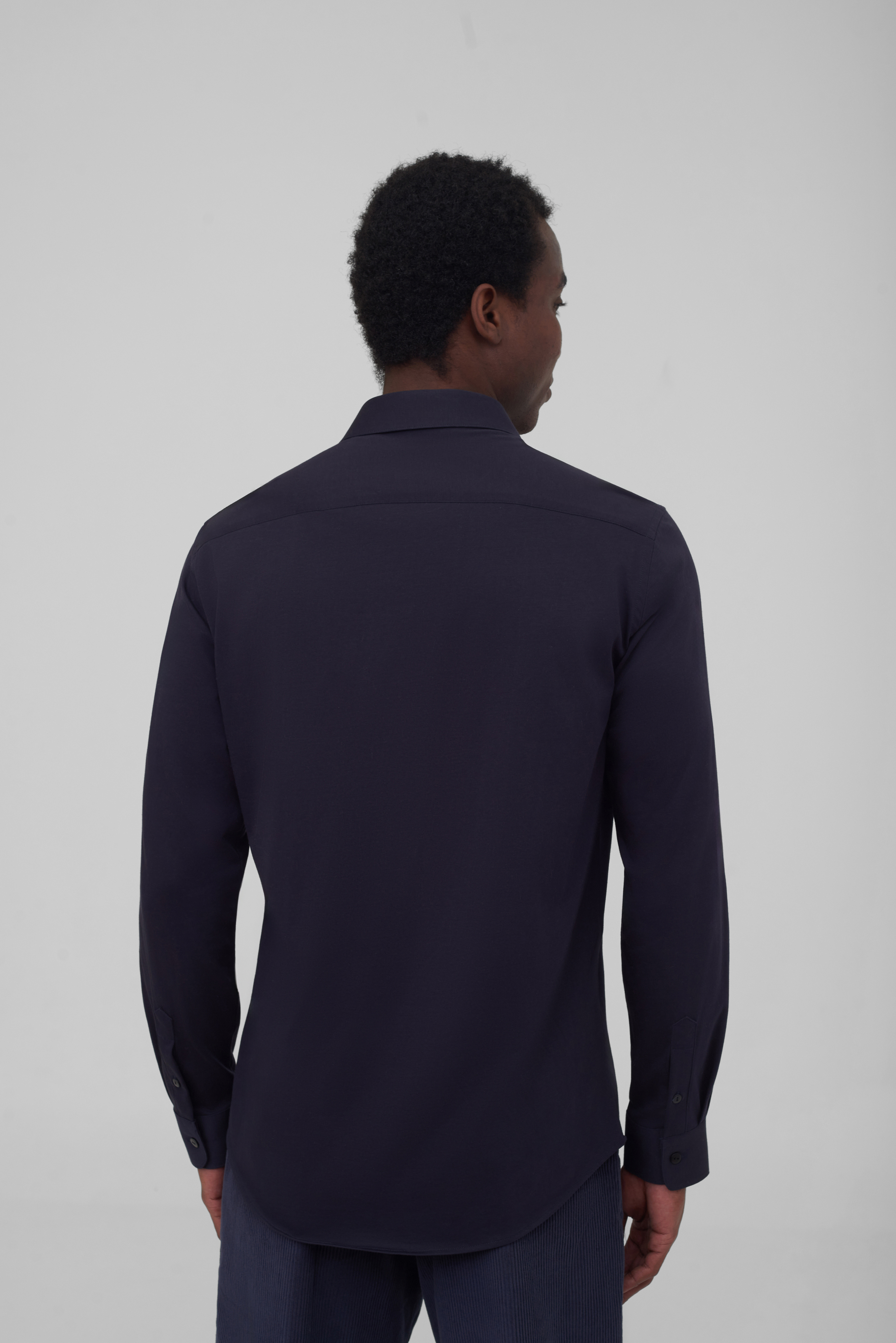 Однотонная рубашка из эластичной ткани Regular Fit