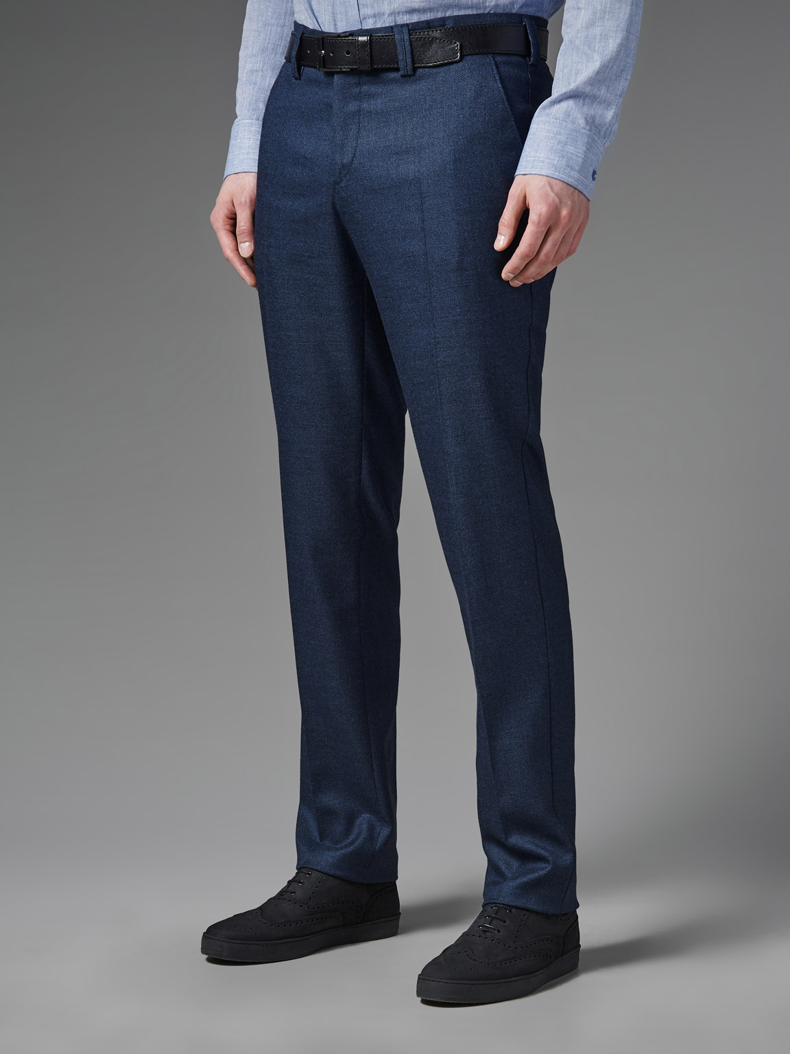 Синие брюки из смесовой ткани Super Slim Fit