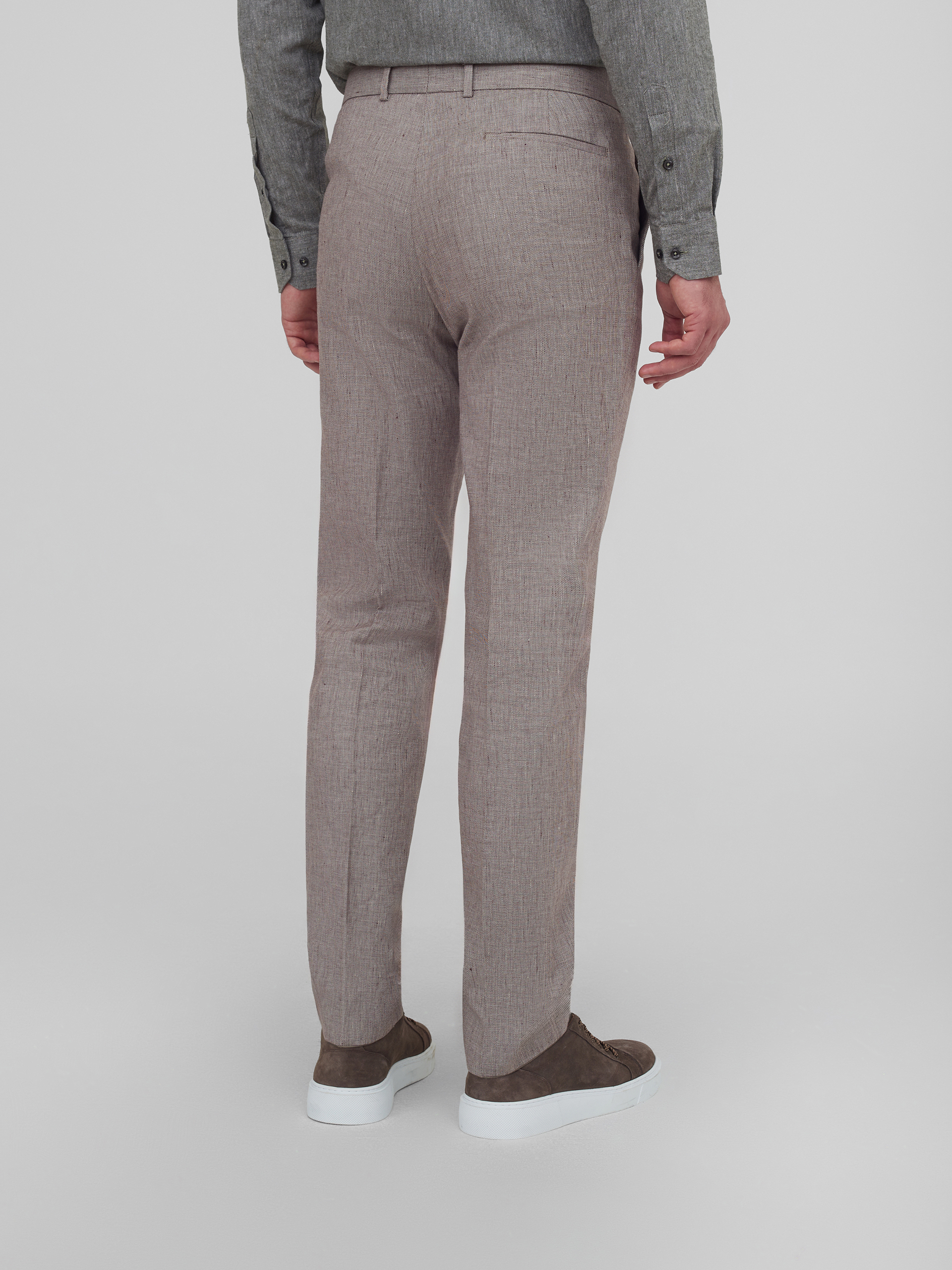 Костюмные брюки из меланжированной ткани Slim Fiit
