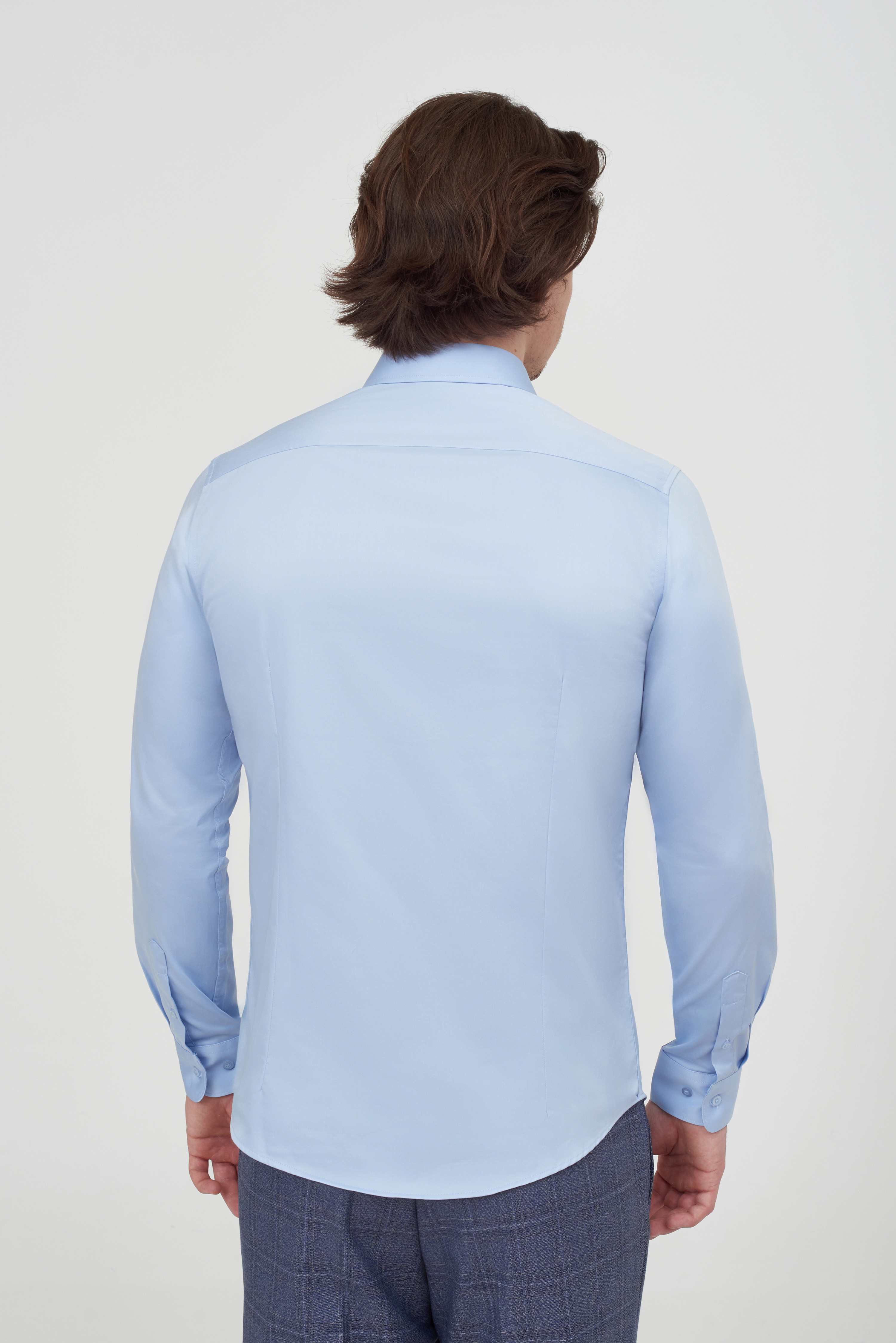 Однотонная хлопковая рубашка Slim Fit