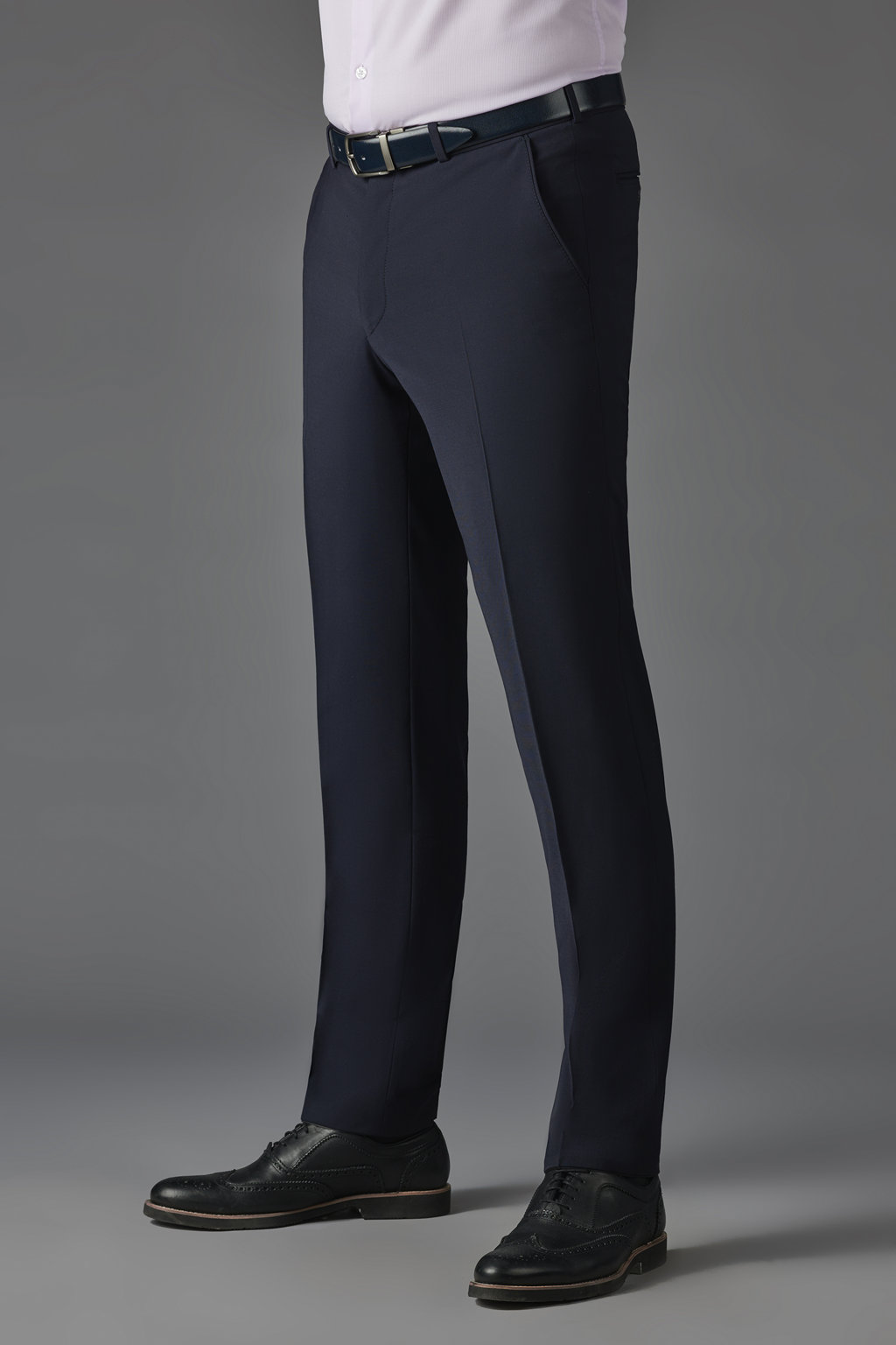 Классические брюки из гладкой шерстяной ткани Slim Fit
