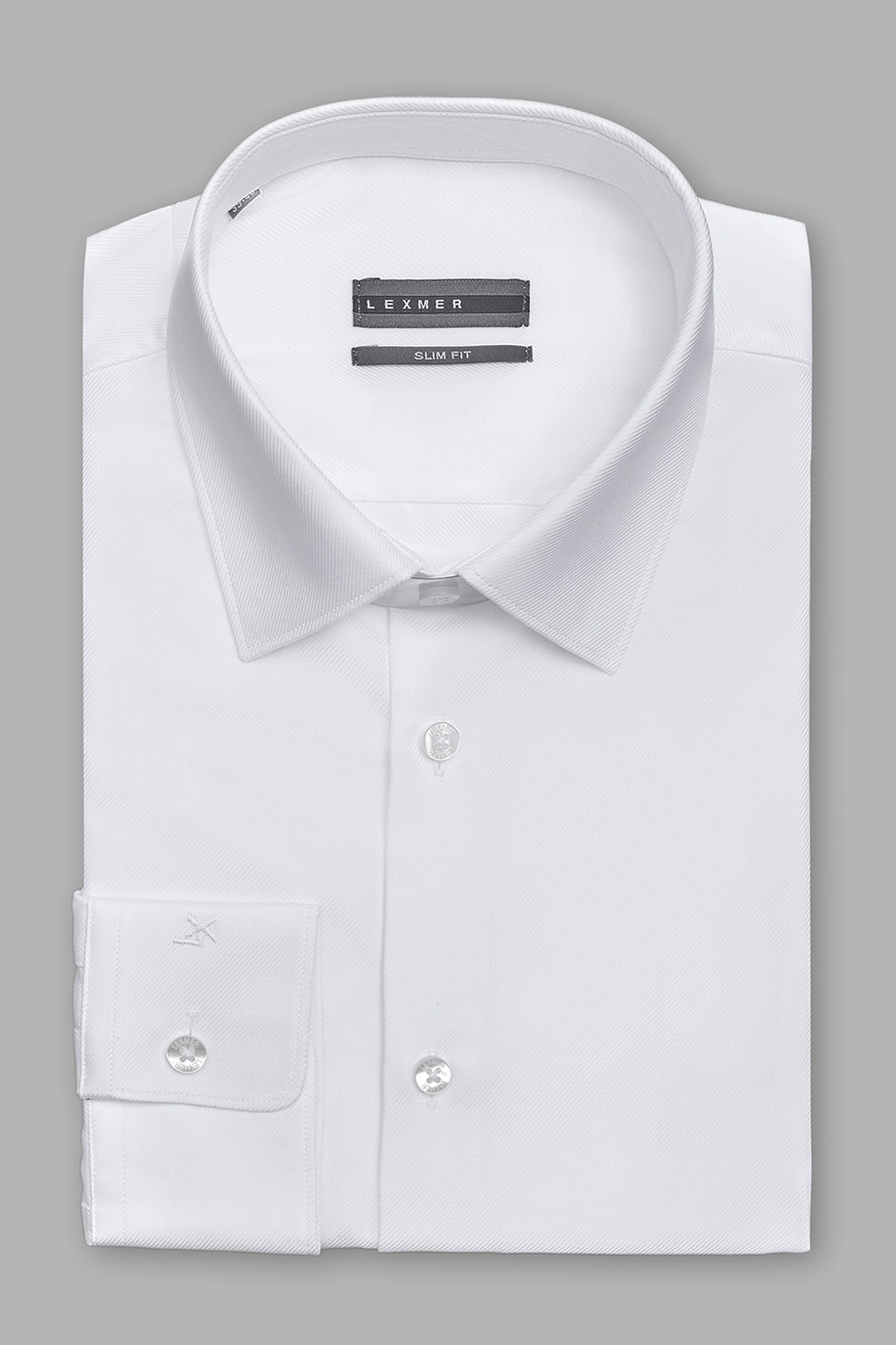 Белая рубашка из жаккардовой ткани на высокий рост Slim Fit