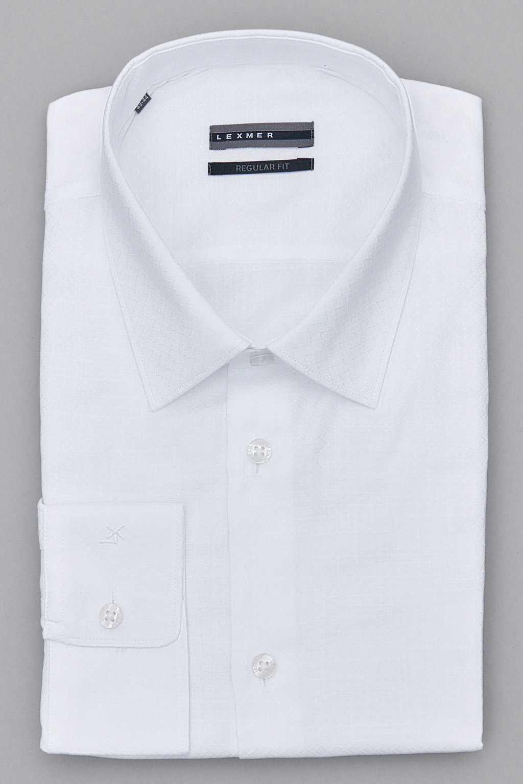 Белая рубашка из жаккардовой ткани Regular Fit