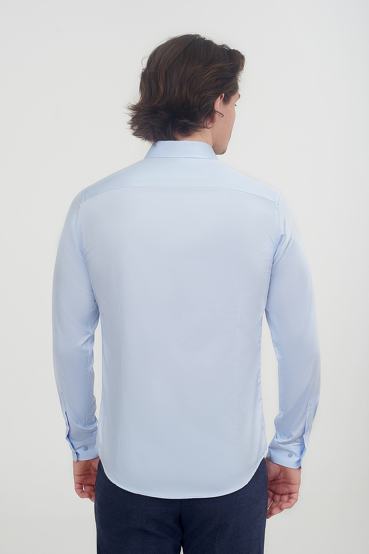 Однотонная хлопковая рубашка Slim Fit