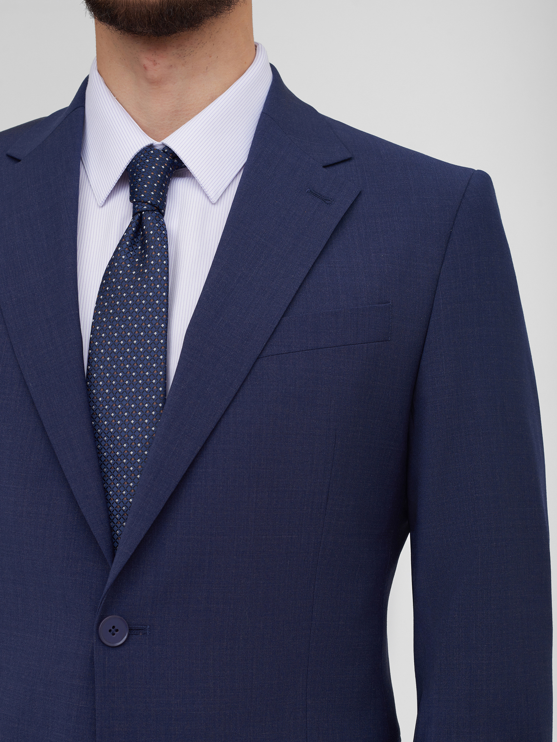 Синий костюмный пиджак Slim Fit