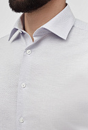 Серая рубашка из хлопка с микродизайном Slim Fit
