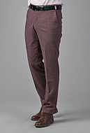 Костюмные брюки бордового цвета с микродизайном Super Slim Fit 