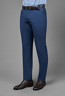 Синие брюки с добавлением льна Slim Fit