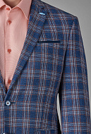 Пиджак из эластичной ткани с хлопком и льном в крупную клетку Super Slim Fit