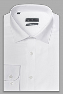 Белая рубашка с микродизайном и эффектом stretch Regular Fit