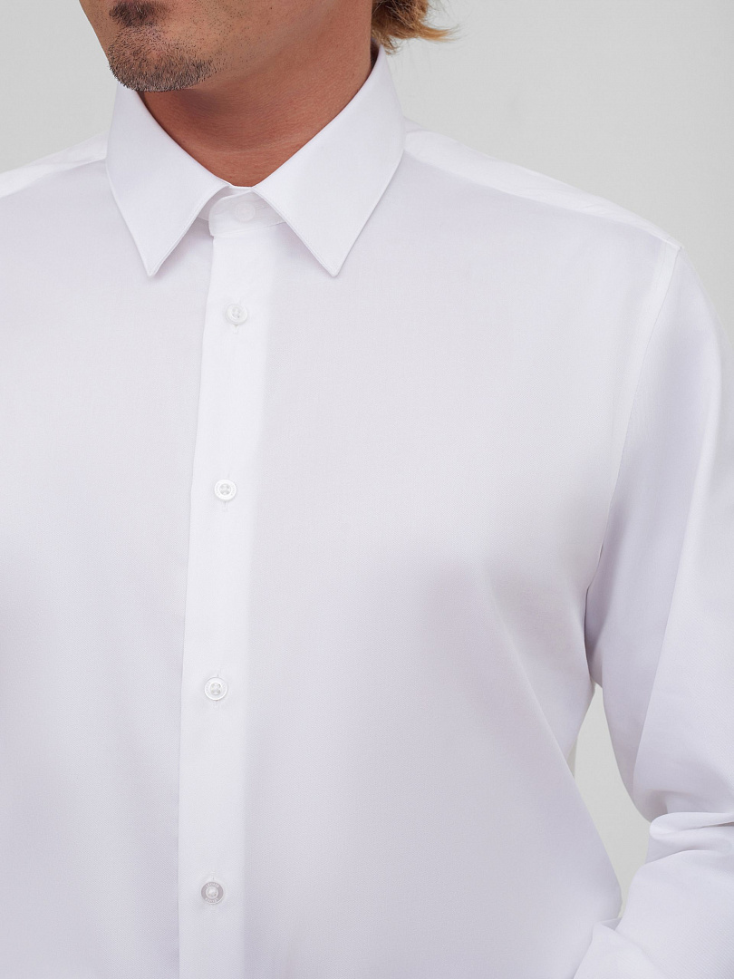 Однотонная хлопковая рубашка Slim Fit