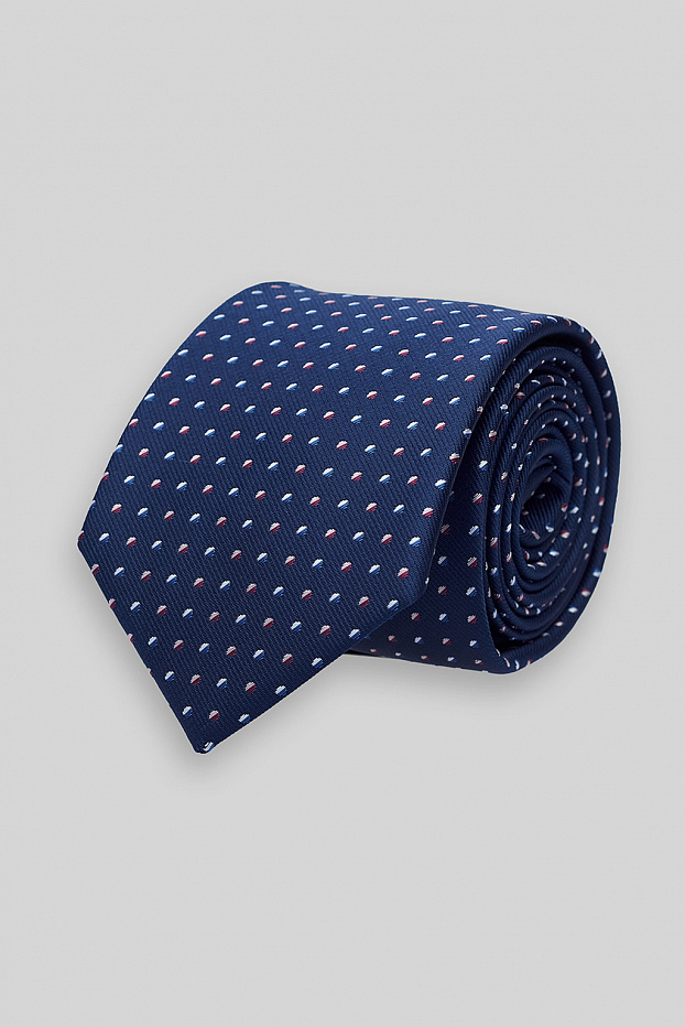 Синий галстук с узором
