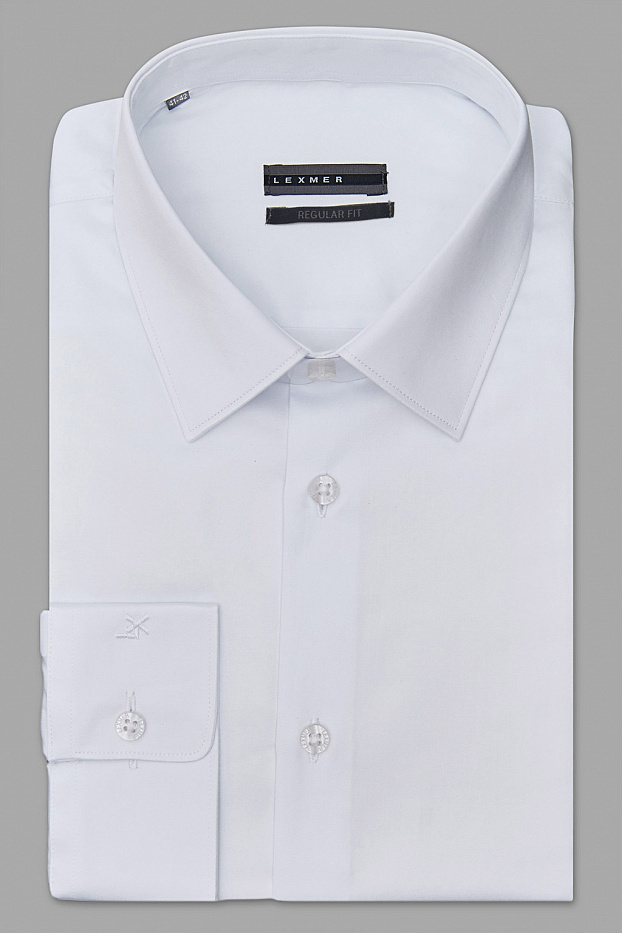 Классическая белая рубашка из эластичной ткани на высокий рост Regular Fit