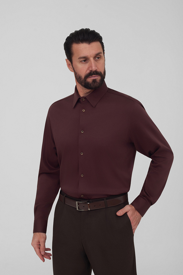 Рубашка из эластичного хлопка Regular Fit