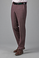 Костюмные брюки бордового цвета с микродизайном Slim Fit 