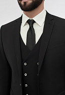 Костюмный черный пиджак из гладкой ткани Super Slim Fit