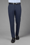 Костюмные синие брюки из шерстяной ткани Regular Fit