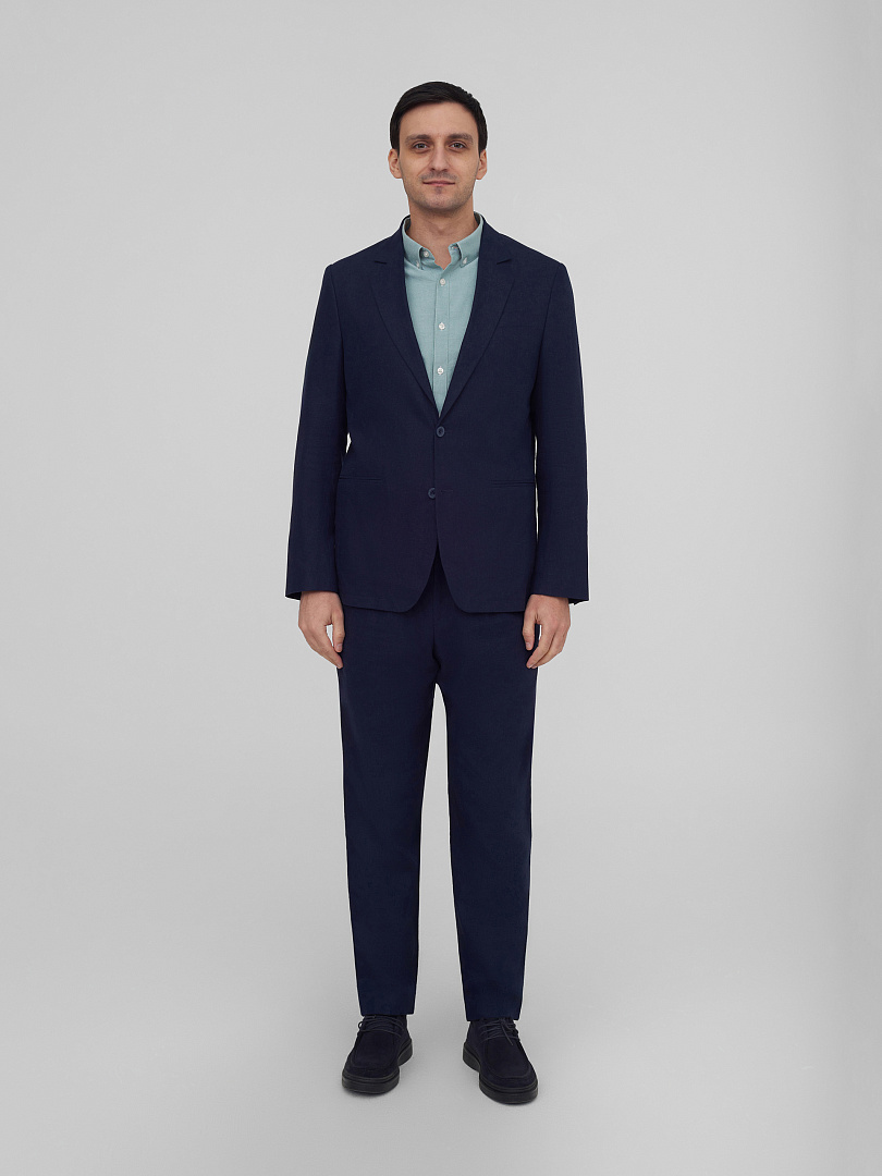Костюмные брюки из хлопка и льна Regular Fit