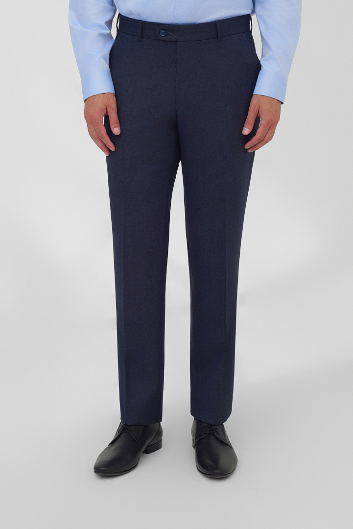 Костюмные брюки из шерстяной ткани Slim Fit