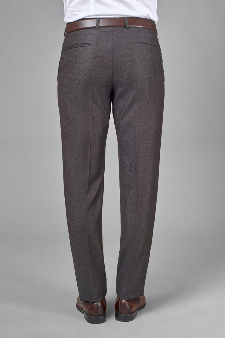 Коричневые брюки из итальянской ткани Vitale Barberis Regular Fit