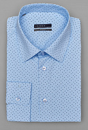 Голубая рубашка с микродизайном на высокий рост Slim Fit
