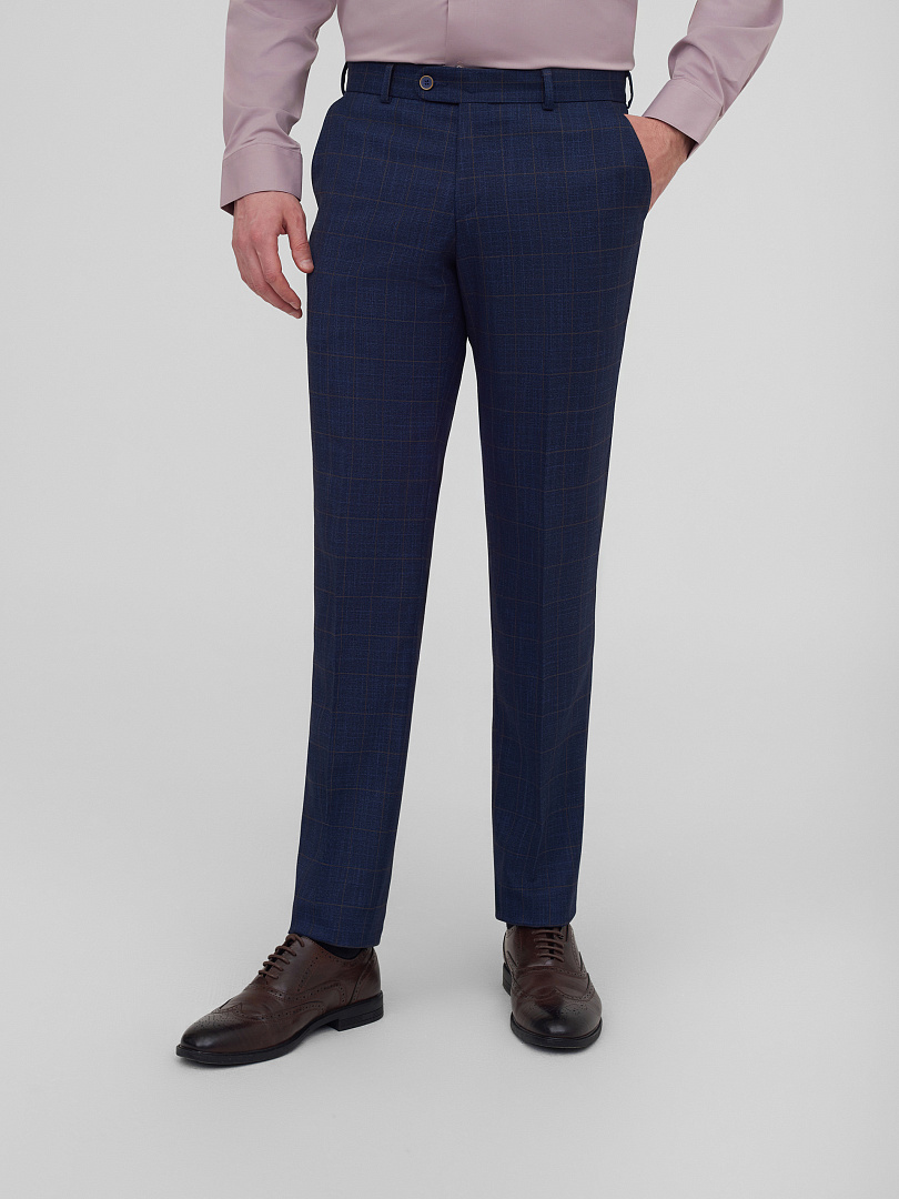 Тёмно-синий костюм в клетку Super Slim Fit