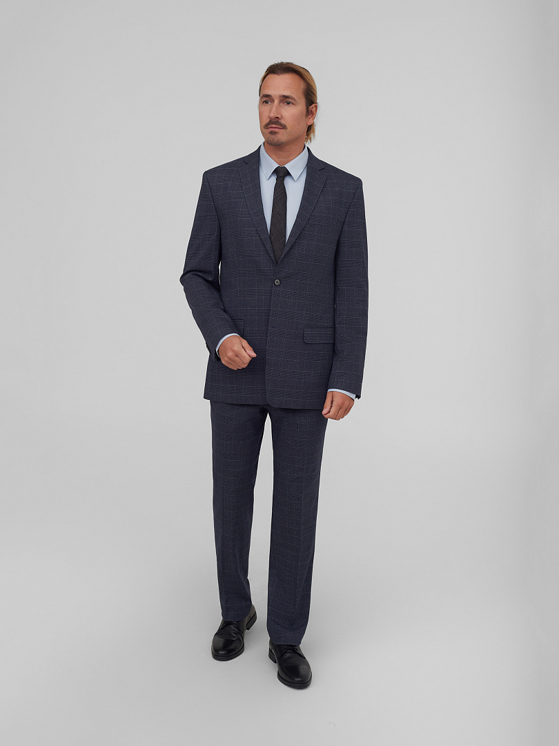 Костюм из смесовой ткани в клетку Regular Fit