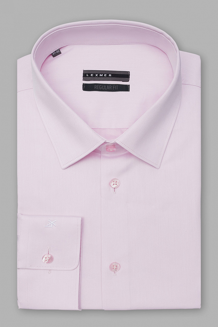 Розовая рубашка из жаккардовой ткани Regular Fit