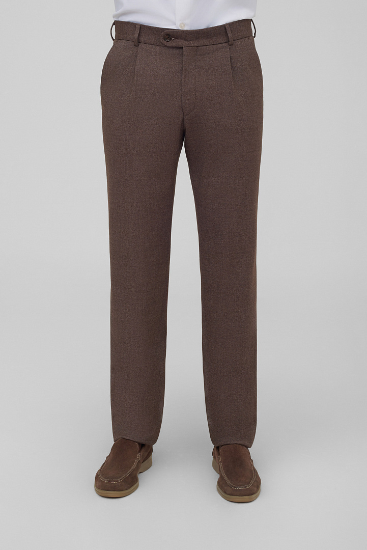 Костюмные брюки из смесовой ткани Slim Fit