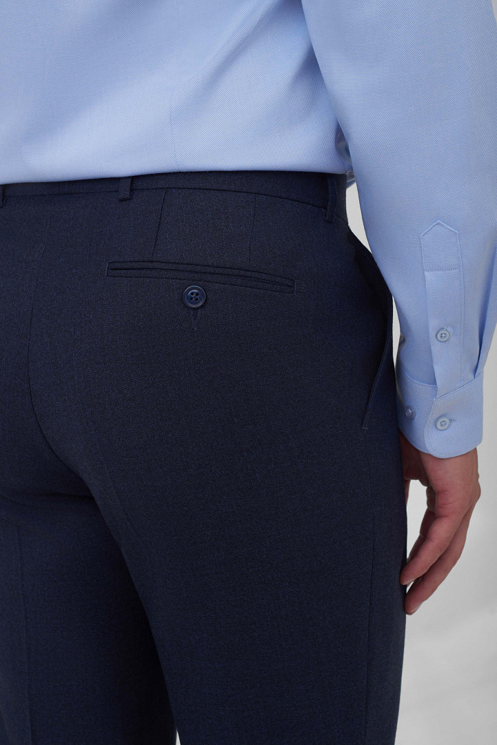 Костюмные брюки из шерстяной ткани Slim Fit