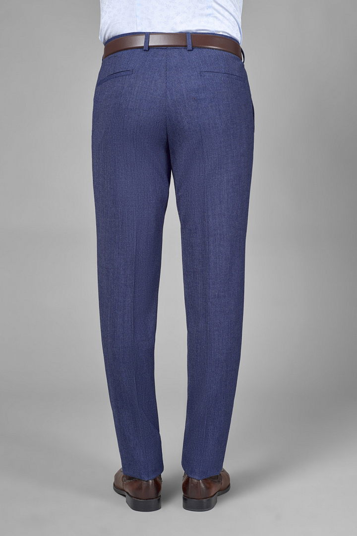 Синие брюки из шерстяной ткани Slim Fit