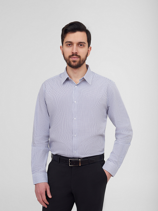 Хлопковая рубашка в клетку Regular Fit