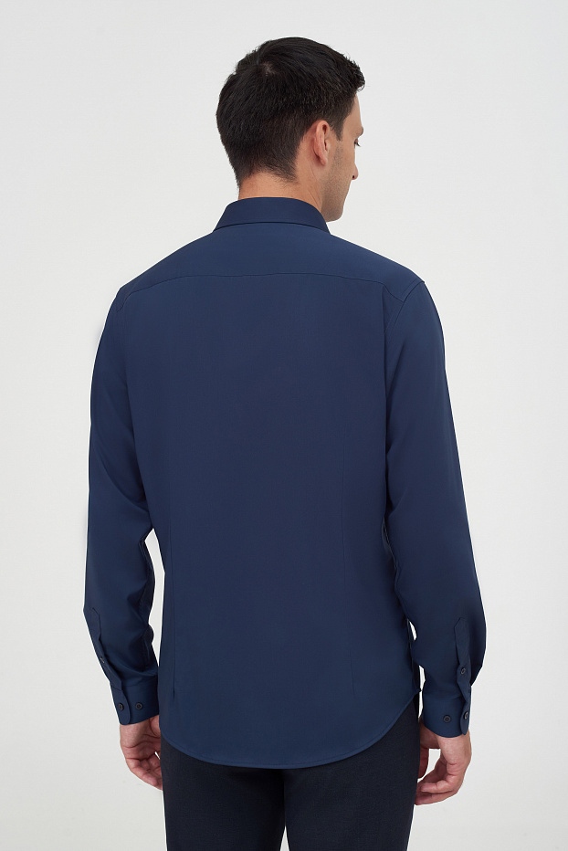 Однотонная рубашка с добавлением бамбука Slim Fit
