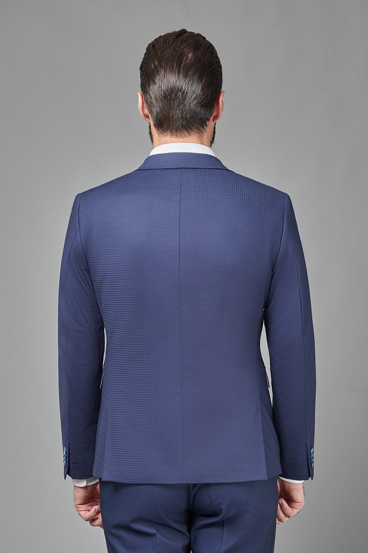 Костюмный пиджак из гладкой шерстяной ткани с микродизайном Super Slim Fit