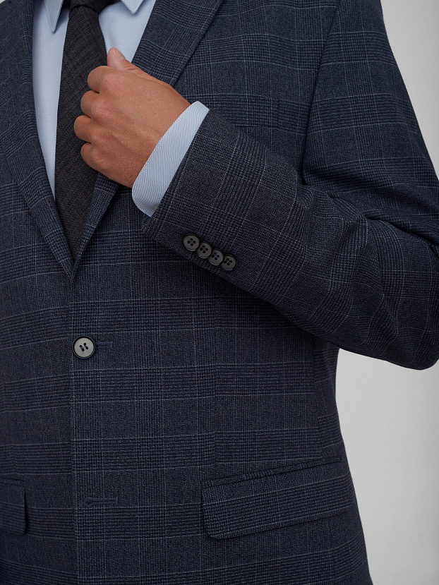 Костюм из смесовой ткани в клетку Regular Fit
