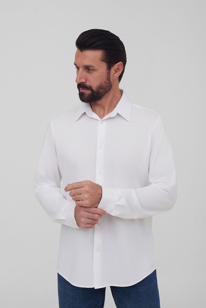 Рубашка из эластичной ткани Regular Fit