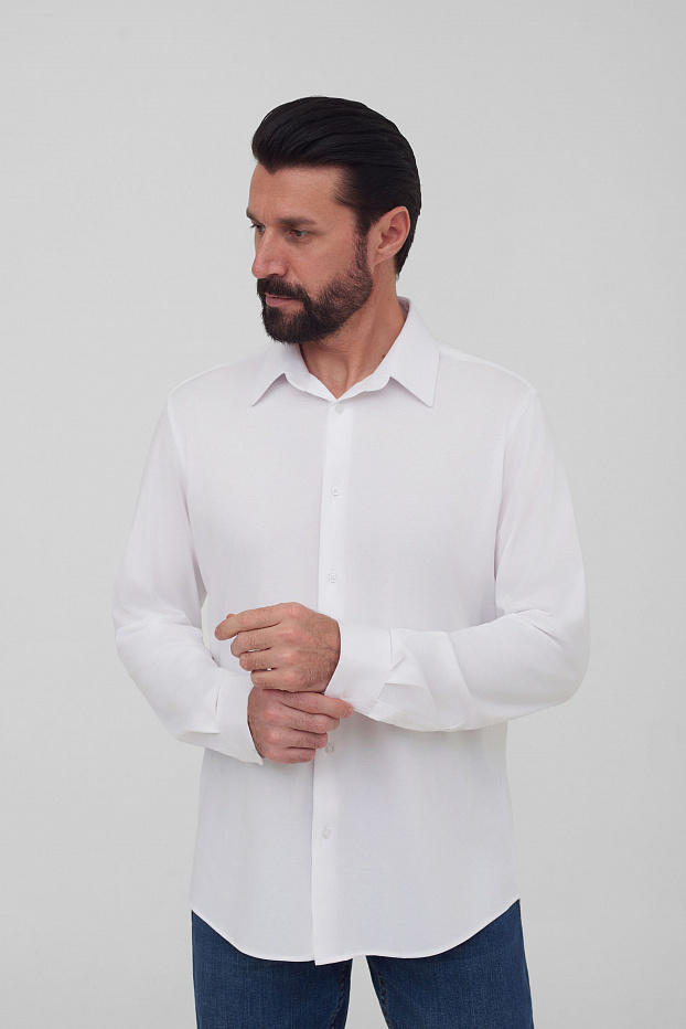 Рубашка из эластичной ткани Regular Fit
