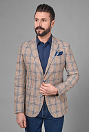 Пиджак из итальянской ткани Guabello со льном и шерстью Slim Fit