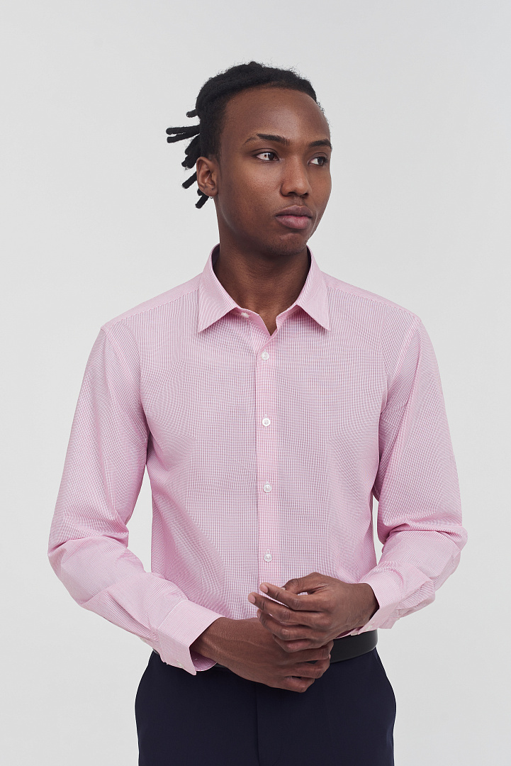 Рубашка в мелкую клетку Slim Fit