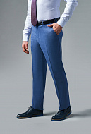 Костюмные светло-синие шерстяные брюки Regular Fit