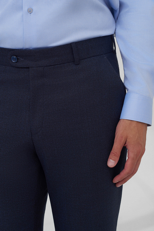 Костюмные брюки из шерстяной ткани Slim Fit