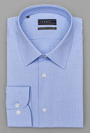 Голубая рубашка из фактурной ткани на высокий рост Regular Fit