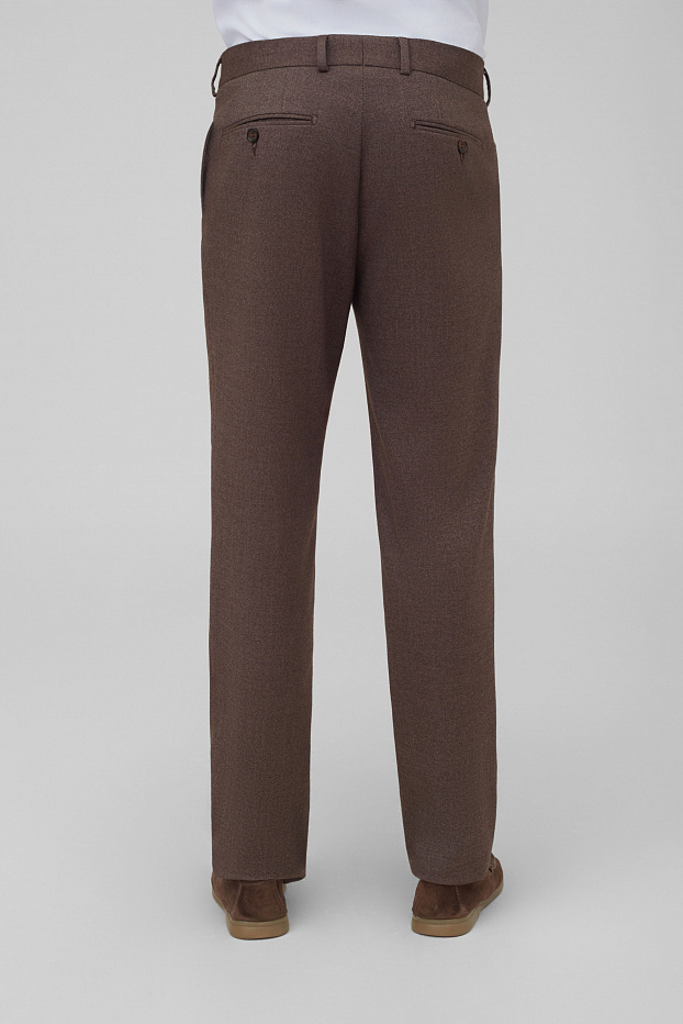 Костюмные брюки из смесовой ткани Slim Fit