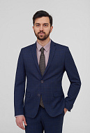Тёмно-синий костюм в клетку Super Slim Fit